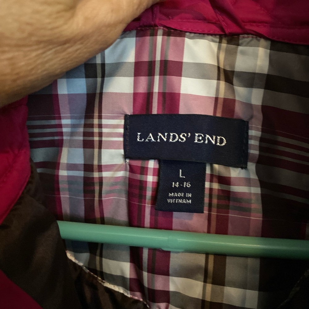 Such A Pretty Raspberry Colored Lands End Jacket.… - image 2